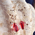 Red murano glass earrings