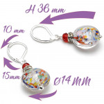 Boucles d'oreilles dormeuses multicolore en veritable verre de murano de venise 