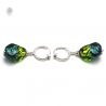 Green and blue murano glass earrings undrilled