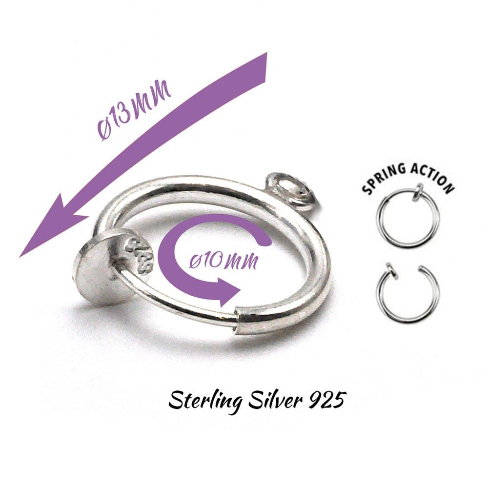 Unpierced sterling silver 925 ear ring