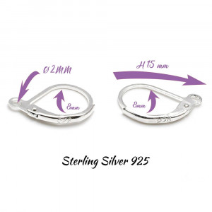 Leverback sterling silver 925 earrings