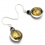 Leverback gold earrings jewelry real glass murano from venice