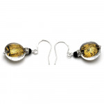 Leverback gold earrings jewelry real glass murano from venice