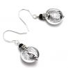 Leverback silver earrings jewelry real glass murano from venice