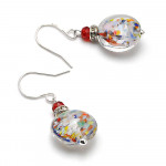 Pendientes multicolor gancho cerrado de cristal de murano 