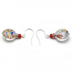 Leverback multicoloured earrings murano glass 