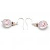 Leverback aventurine pink earrings jewelry real glass murano from venice 