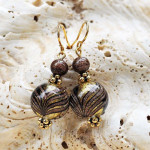 Gold murano glass earrings genuine venice murano glass