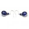 Leverback aventurine navy blue earrings jewelry real glass murano
