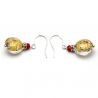 Pastiglia notte veelkleurige gouden - veelkleurige gouden oorbellen van echt muranoglas uit venetië