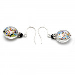 Boucles d'oreilles dormeuses argent multicolore en veritable verre de murano de venise 