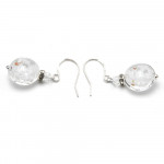 Aretes aventurine blanca gancho cerrado joyas de cristal de murano de venecia 