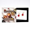 Boucles d'oreilles rouge bijoux en veritable verre de murano de venise