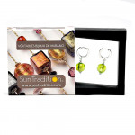 Fizzy arcobaleno verde anis - pendientes verdes gancho cerrado en real venecia cristal murano