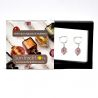 Fizzy arcobaleno parma - round leverback parma murano glass earrings from venice