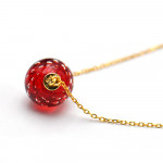 Pendentif perles fizzy verre murano rouge