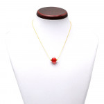 Red murano glass fizzy beads pendant