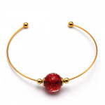 Bracelet rouge en verre de murano de venise 