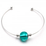 Turquoise bracelet in genuine murano glass from venice