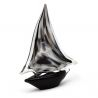 Gray and black sailing boat in murano glass
