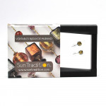 Black gold tourbillon stud earrings in real venice murano glass