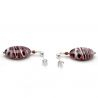 Amethyst murano glass earrings real from venice