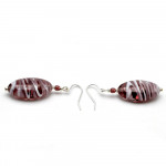 Boucles d'oreilles amethyste en veritable verre de murano de venise