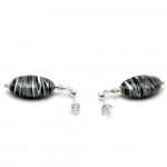 Gray murano glass earrings genuine from venice