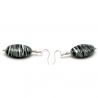 Gray murano glass earrings genuine from venice