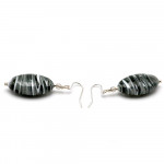 Gray murano glass earrings genuine from venice