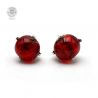 Red murano glass stud earrings from venice 