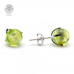 Aretes verde anis clavo de cristal de murano auténtico de venecia