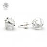 Silver murano glass stud earrings genuine from venice
