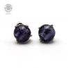 Blue purple stud earrings in genuine murano glass from venice