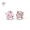 Pink stud earrings in genuine murano glass from venice