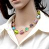 Schissa pastel primavera - collar multicolor pastel claro en real de cristal de murano