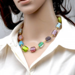 Schissa pastel voorjaar - ketting multicolor licht pastel in real-murano-glas