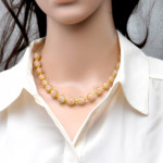 Collar opaline beige en cristal murano auténtico de venecia