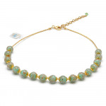 Green murano glass opaline necklace from venice