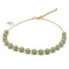 Grön opalin halsband i äkta murano glas från venedig