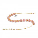 Collier opaline rose et or