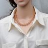 Pink opaline necklace in genuine murano glass from venice