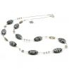 Gray necklace in genuine glass from venice
