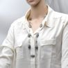 Collar gris de cristal de murano auténtico de venecia
