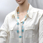 Blue turquoise necklace in genuine murano glass from venice