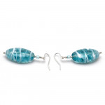 Turquoise murano glass earrings studs silver genuine from venice