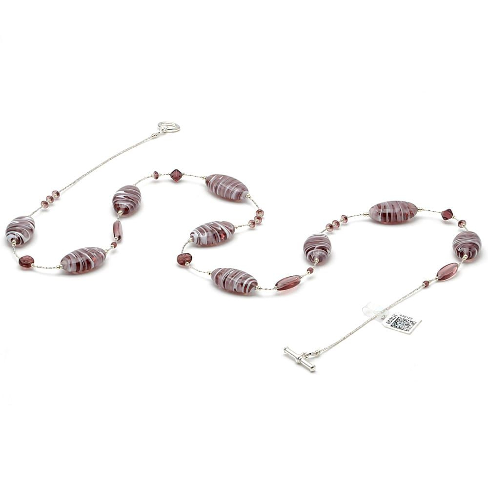 Dory amethyste - amethystmurano glass necklace in genuine from venice