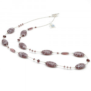  amethist ketting van echt murano-glas uit venetië