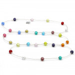 Multicolored beads murano glass necklace