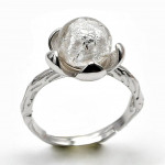 Bague fleur argent massif